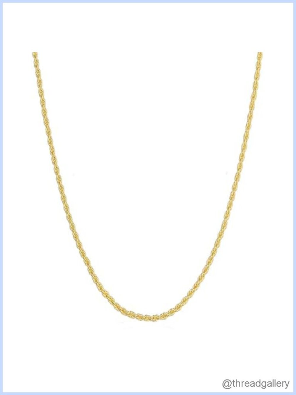 14k Solid Gold Rope Chain Necklace 18 Inch Lobster Clasp Unisex Jewelry